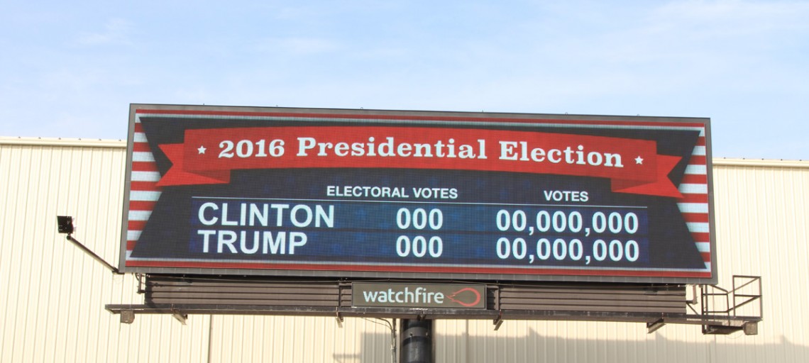 Digital Billboards with Presidential Election Results